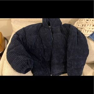 NWT Navy Corduroy Puffer Jacket